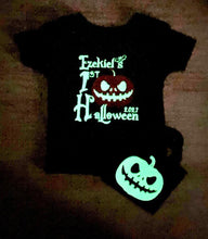 Load image into Gallery viewer, Night Before Christmas Glow in the Dark 1st Halloween Baby with Tote- Toddler - Onesie - Tee - Halloween Time - Scary sale