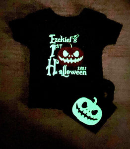 Night Before Christmas Glow in the Dark 1st Halloween Baby with Tote- Toddler - Onesie - Tee - Halloween Time - Scary sale