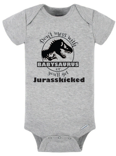 Babysaurus Jurasskicked Style Jurassic Park theme - Baby Shower - Baby Gift - Onesie - Shirt sale