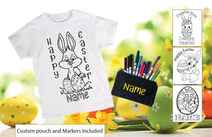 Coloring Kits Easter - Bunny - Pouch with Markers are Optional - Coloring Activity for kids