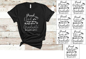 Proud Dad - Mom - Sister - Brother - Son - Daughter of a (School) Graduate (Name of Graduate) 2022 in Star - Shirt - Personalize