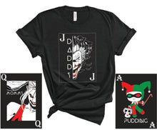 Load image into Gallery viewer, Joker - Harley Quinn - Baby Harley - Pudding - Mommy - Daddy - Deck card family Shirt - Onesie - Fan