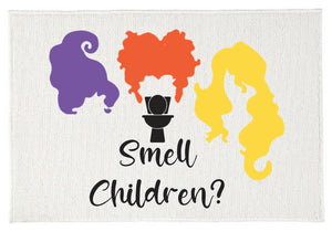 Halloween Theme Bath Rugs - Sanderson sisters I smell children? Hocus Pocus - Bloody Footprints - Wash your hand pumpkin face - Halloween comic sale