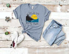 Load image into Gallery viewer, Walk by Faith, Not By Sight 2 Cor. 5:7 Easter Inspired Bible Text with Footsteps Shirt - Tshirts MCC