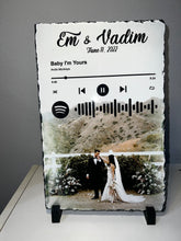 Load image into Gallery viewer, Rock Slate Spotify Keepsake Custom Frame with Scannable Spotify Scan Code - Holiday - MCC