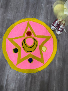 Sailormoon Commission Tufting Rug Cut Pile 3 - Sailormoon Brooch Rug - Fan Art -